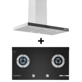 (BUNDLE)BOSCH DWB97BK61T Wall-mounted cooker hood (90cm) + Bosch PMD82D31AF 2 Burner Gas hob